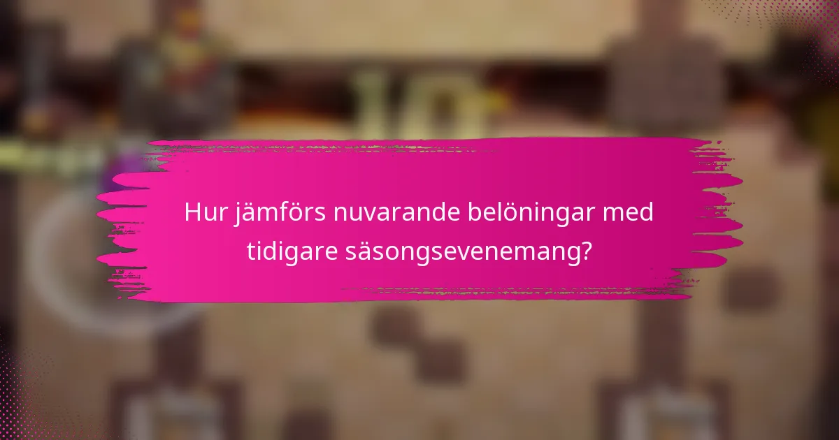 Hur jämförs nuvarande belöningar med tidigare säsongsevenemang?
