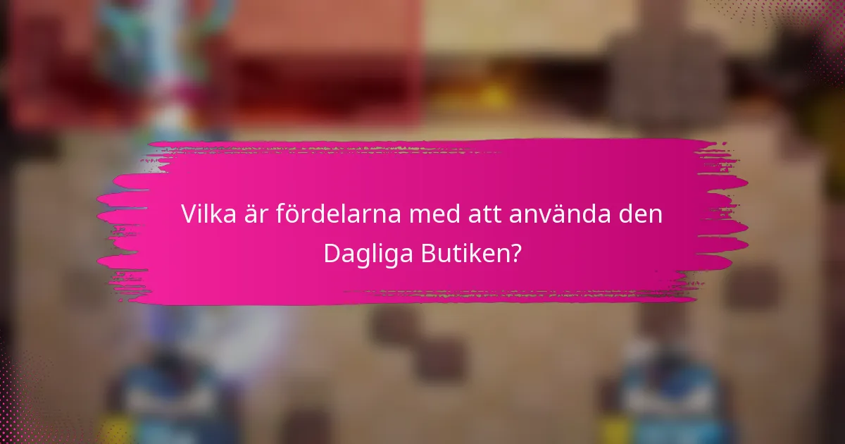 Vilka är fördelarna med att använda den Dagliga Butiken?
